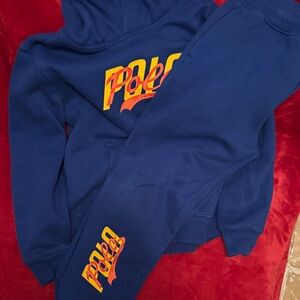 Polo Blue Hoodie and Sweatpants Set